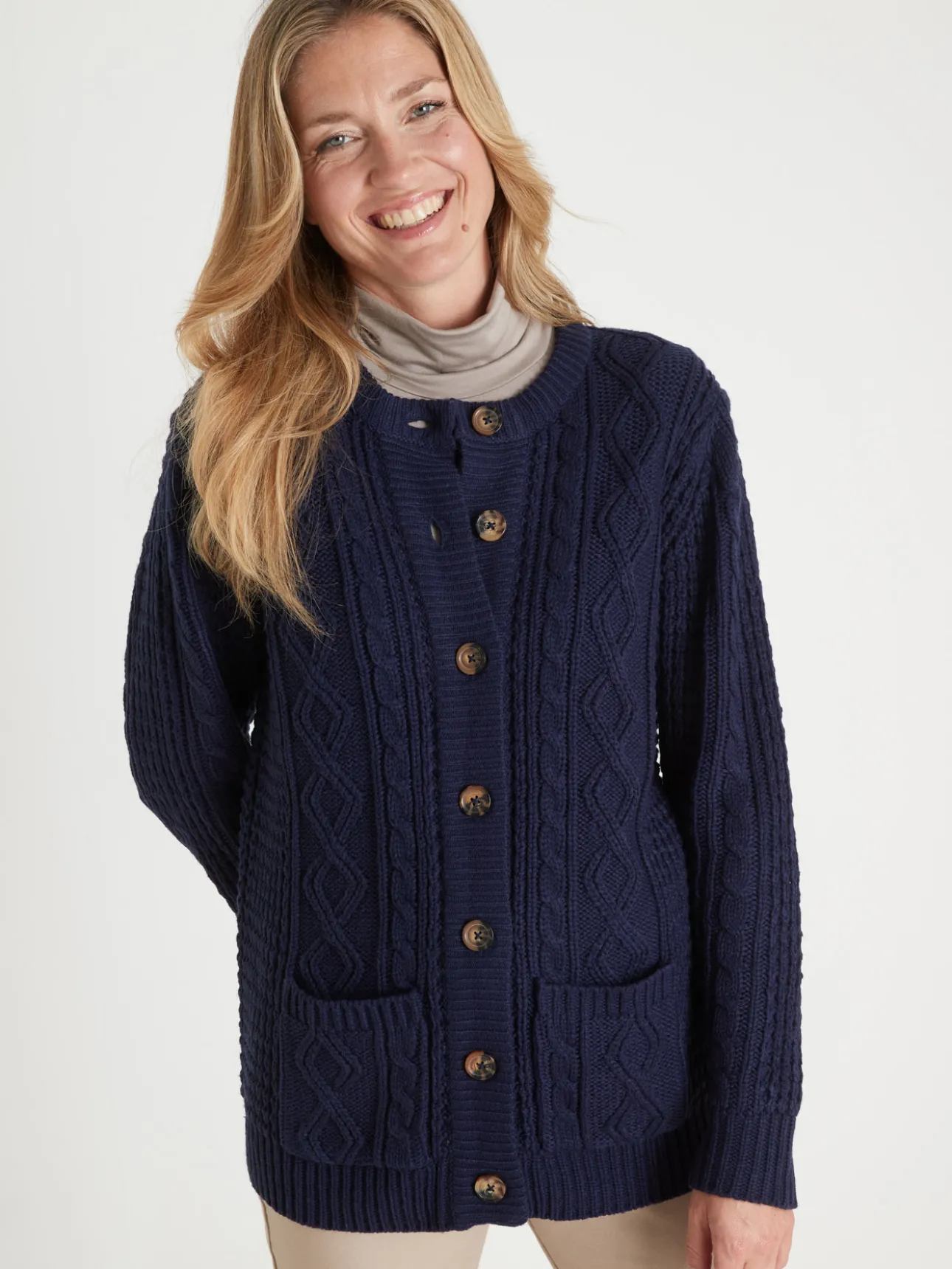 Cardigan torsadé col rond