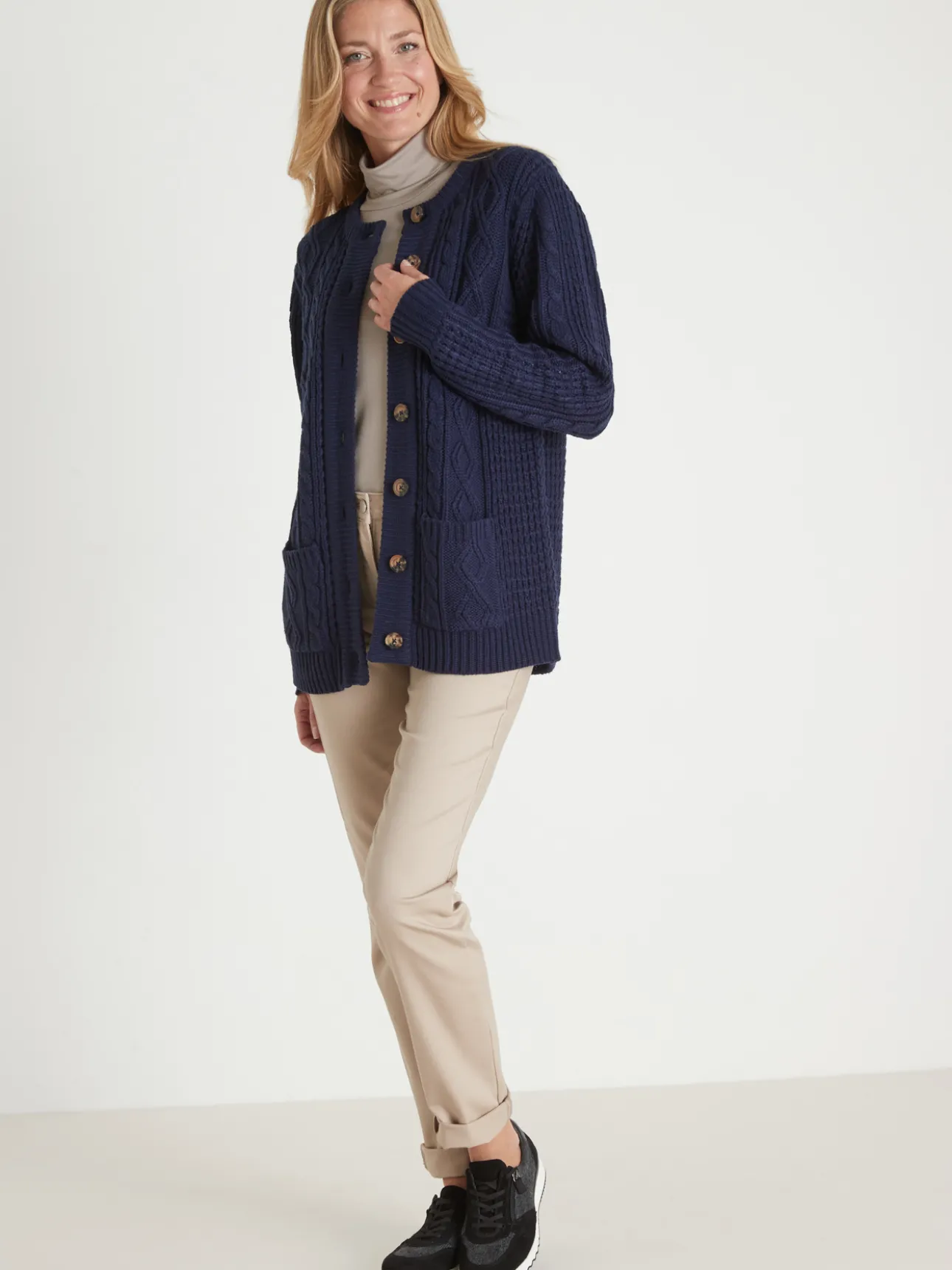 Cardigan torsadé col rond