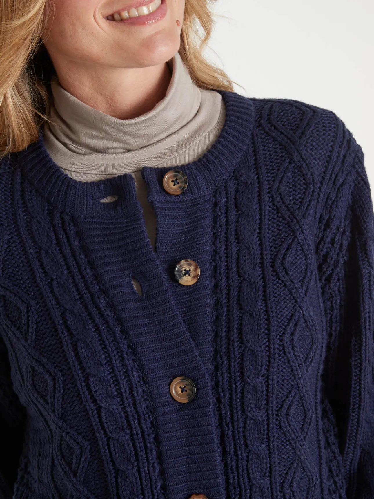Cardigan torsadé col rond