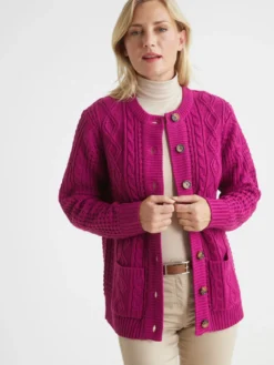 Cardigan torsadé col rond