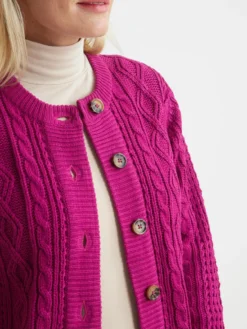 Cardigan torsadé col rond