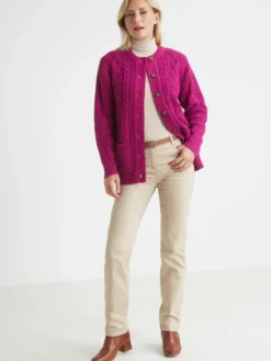 Cardigan torsadé col rond