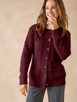 Cardigan torsadé col rond