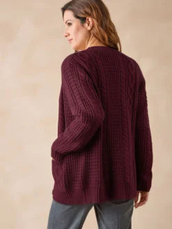 Cardigan torsadé col rond