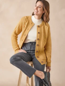 Cardigan torsadé col rond