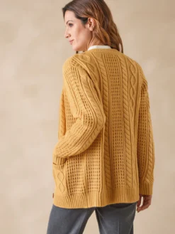 Cardigan torsadé col rond