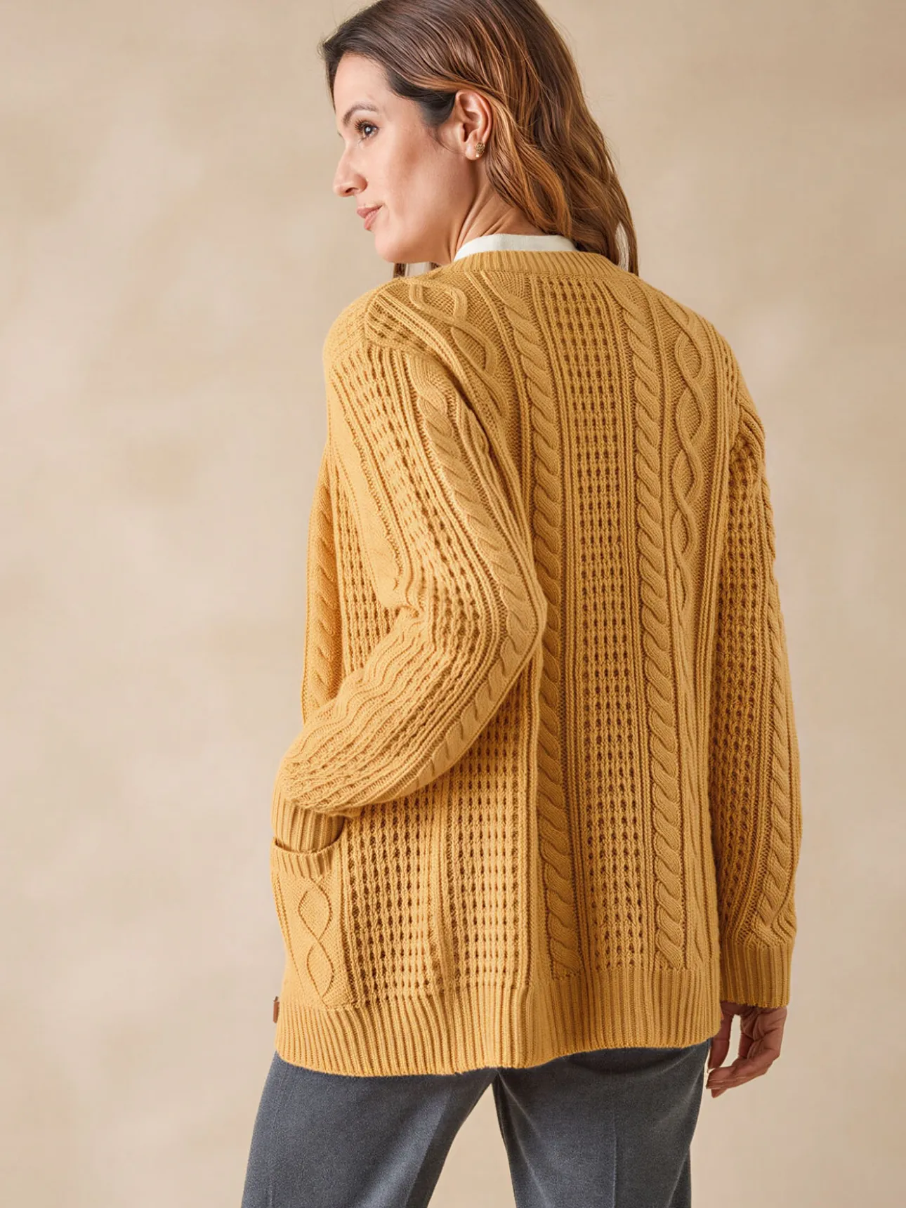 Cardigan torsadé col rond