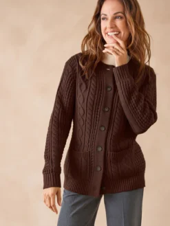 Cardigan torsadé col rond
