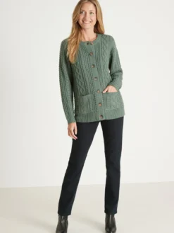 Cardigan torsadé col rond