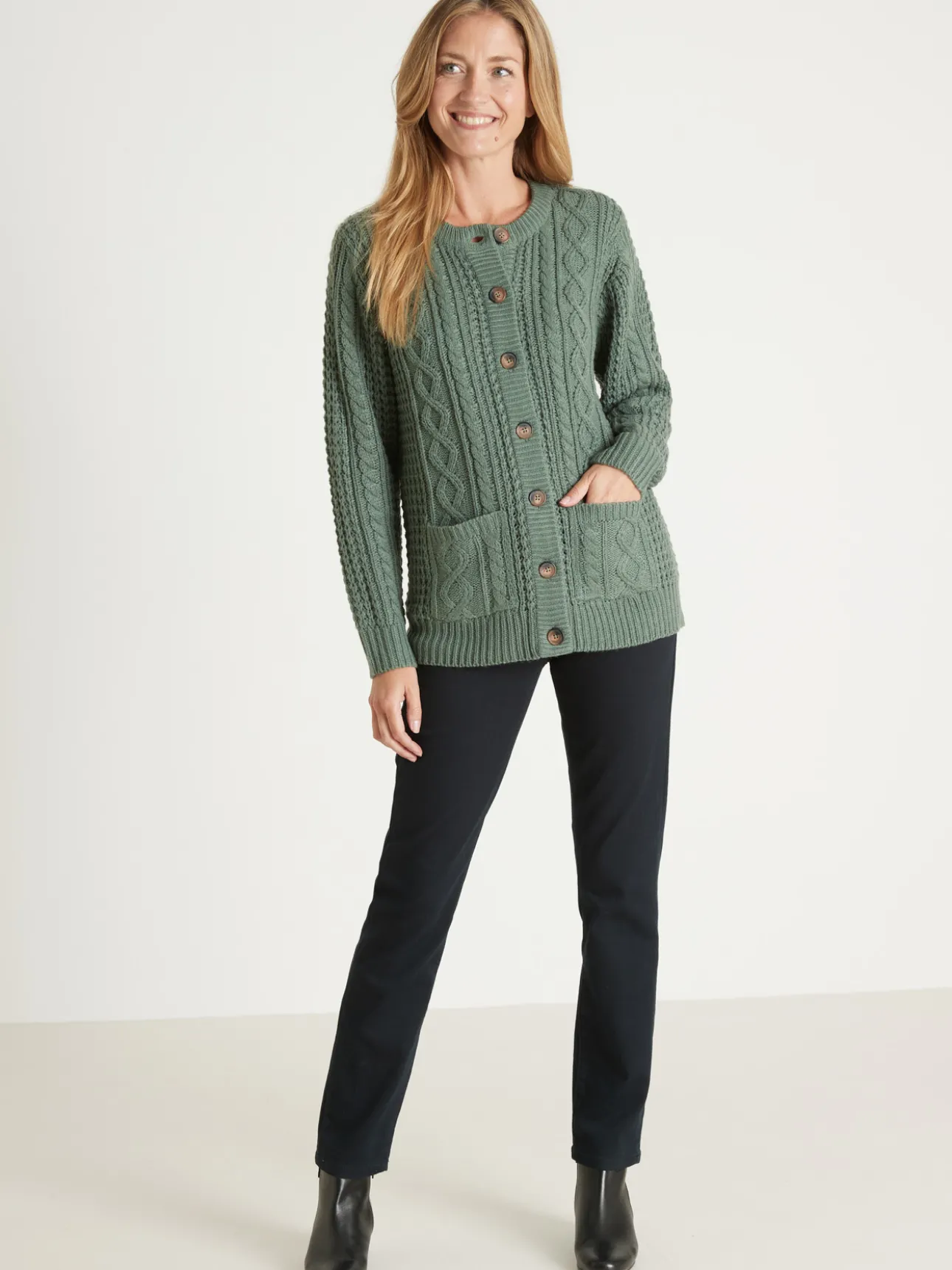 Cardigan torsadé col rond