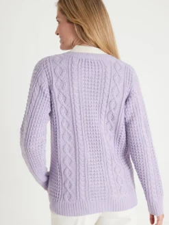 Cardigan torsadé col rond