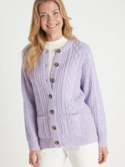 Cardigan torsadé col rond
