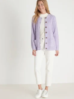 Cardigan torsadé col rond