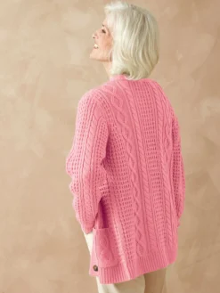 Cardigan torsadé col rond