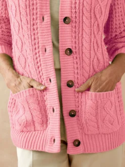 Cardigan torsadé col rond