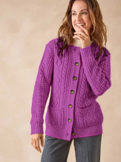 Cardigan torsadé col rond