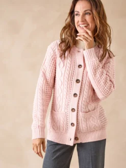 Cardigan torsadé col rond