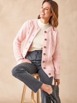 Cardigan torsadé col rond