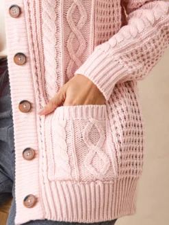 Cardigan torsadé col rond