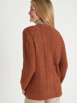 Cardigan torsadé col rond