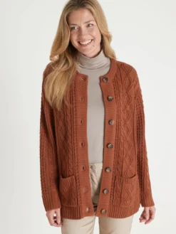 Cardigan torsadé col rond