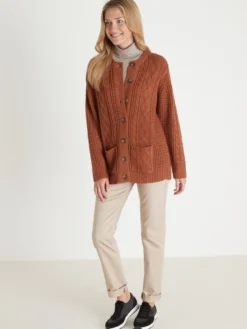 Cardigan torsadé col rond