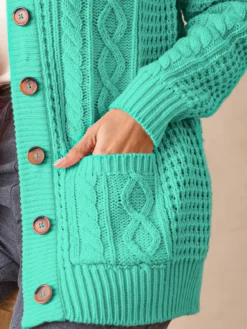 Cardigan torsadé col rond