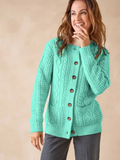Cardigan torsadé col rond
