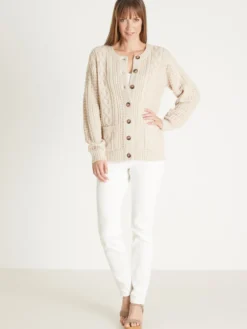 Cardigan torsadé col rond