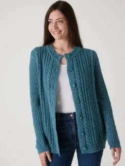 Cardigan torsadé laine et mohair