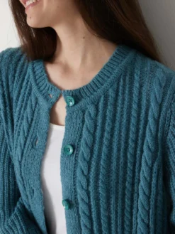 Cardigan torsadé laine et mohair