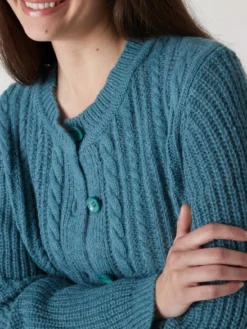 Cardigan torsadé laine et mohair