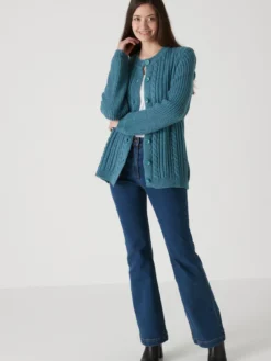 Cardigan torsadé laine et mohair