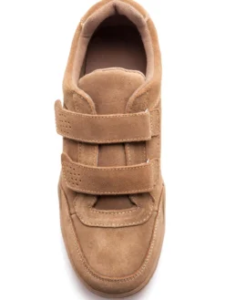 Chaussures cuir à scratch extra-larges