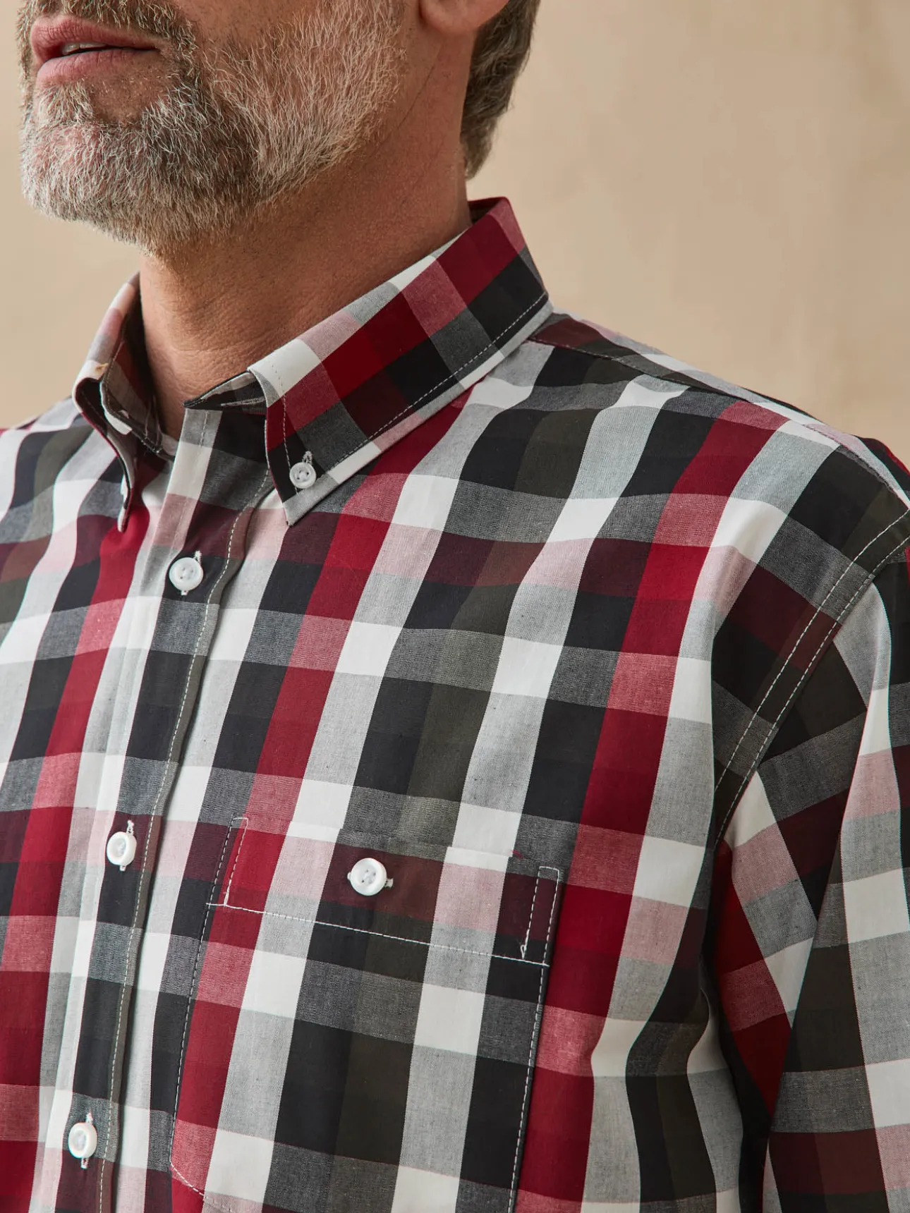 Chemise à carreaux manches longues