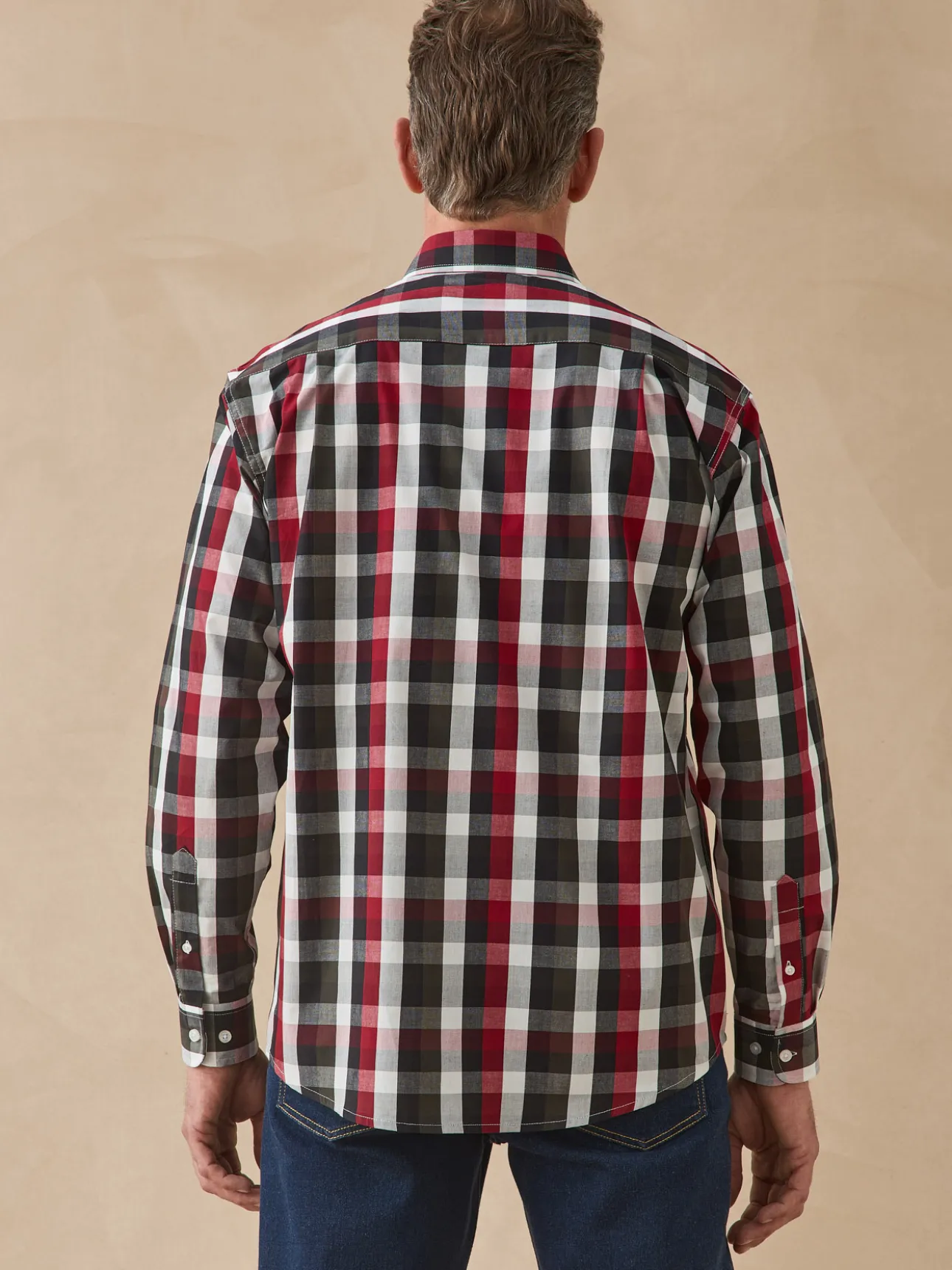 Chemise à carreaux manches longues