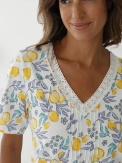 Chemise de nuit coton manches courtes