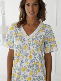 Chemise de nuit coton manches courtes