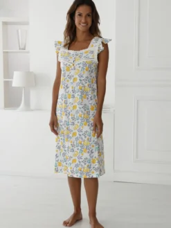 Chemise de nuit coton sans manches