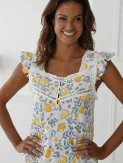 Chemise de nuit coton sans manches