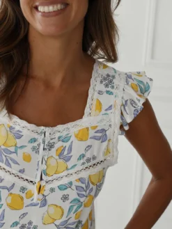 Chemise de nuit coton sans manches