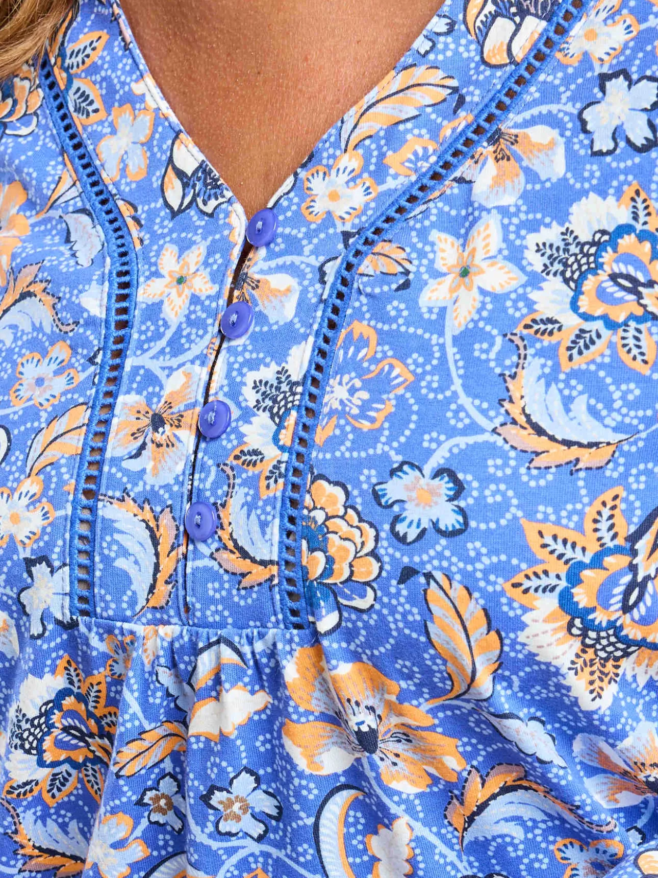 Chemise de nuit courte en coton