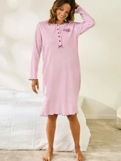 Chemise de nuit courte interlock