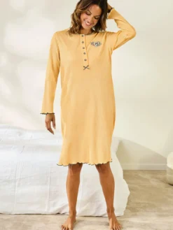 Chemise de nuit courte interlock