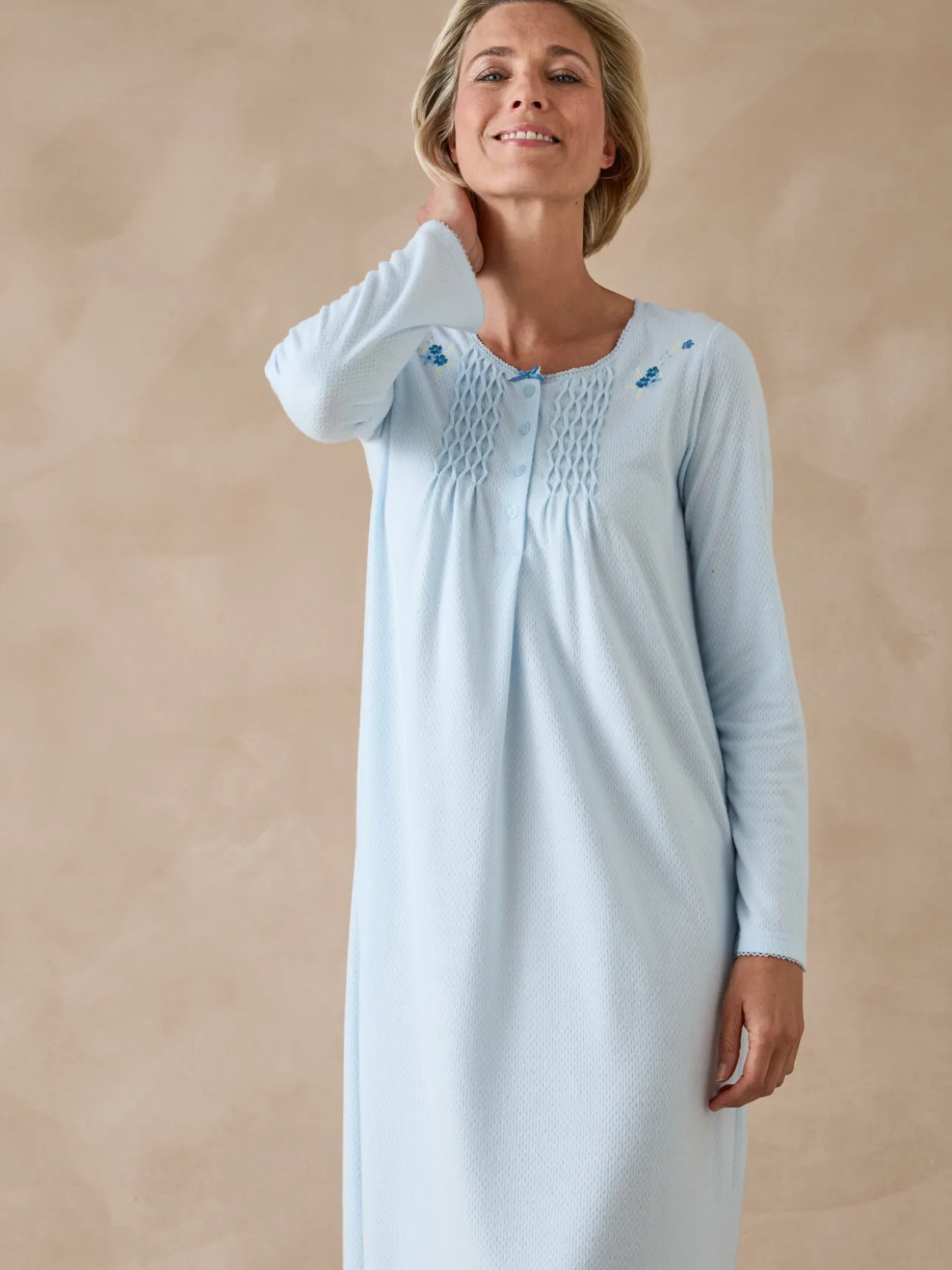 Chemise de nuit en maille pointelle