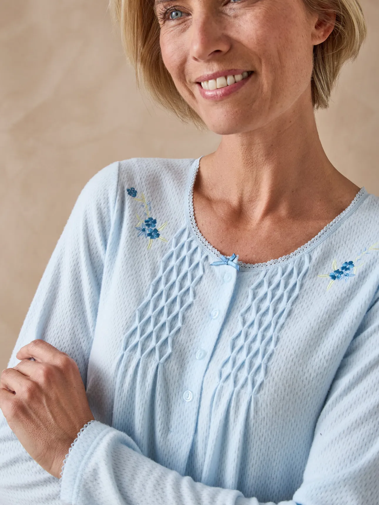 Chemise de nuit en maille pointelle
