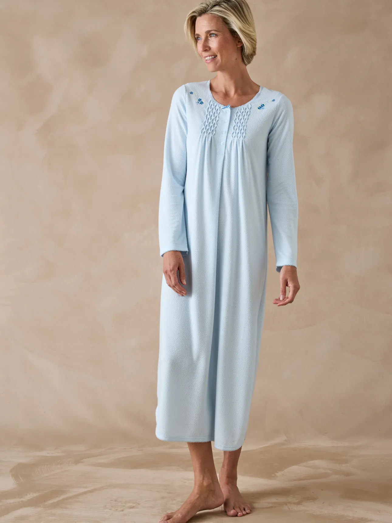 Chemise de nuit en maille pointelle
