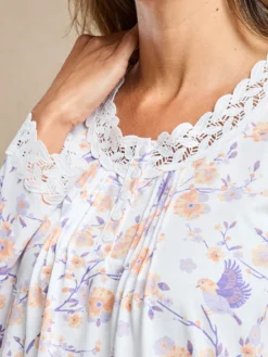 Chemise de nuit longue détails macramé