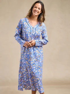 Chemise de nuit longue en coton