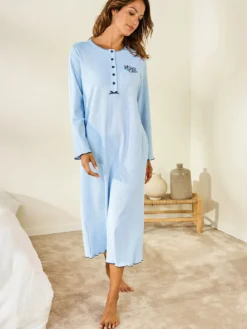 Chemise de nuit longue, interlock